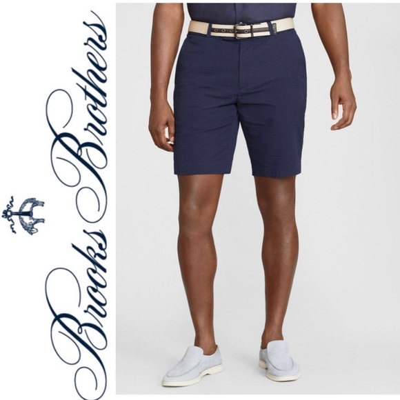 NWT Brooks Brothers Bermuda Shorts Seersucker Blue Men’s 44 Preppy 100064821 - Picture 1 of 15